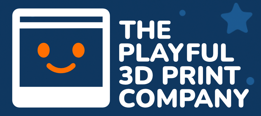 A welcome banner for The Playful 3d Print Co.