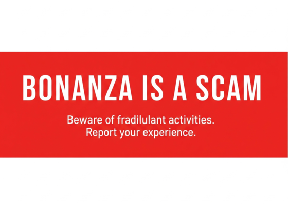 A welcome banner for Bonanza is a scam!