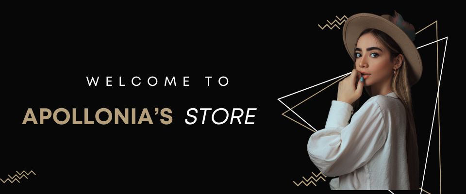 A welcome banner for Apollonia's Store