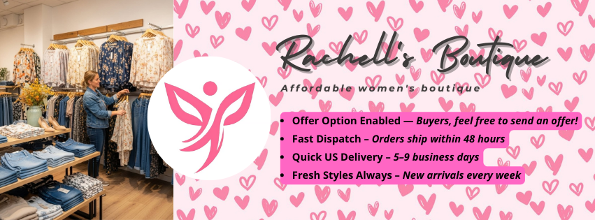 A welcome banner for Rachell`s Boutique