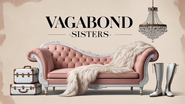 A welcome banner for Vagabond Sisters's booth