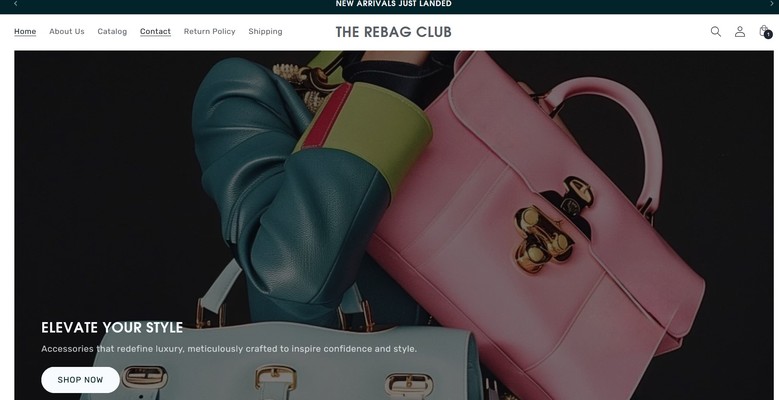 A welcome banner for The Rebag Club