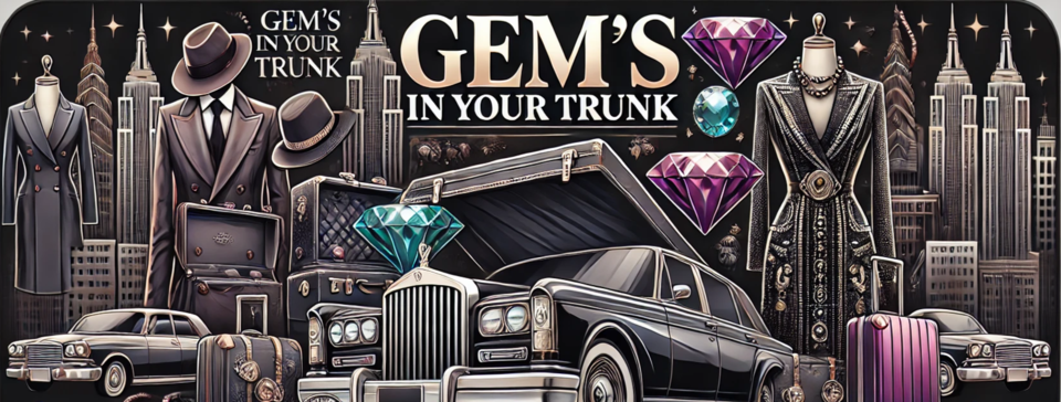 A welcome banner for Gems In Your Trunk