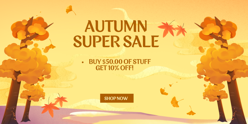 A welcome banner for Divine Grace's store