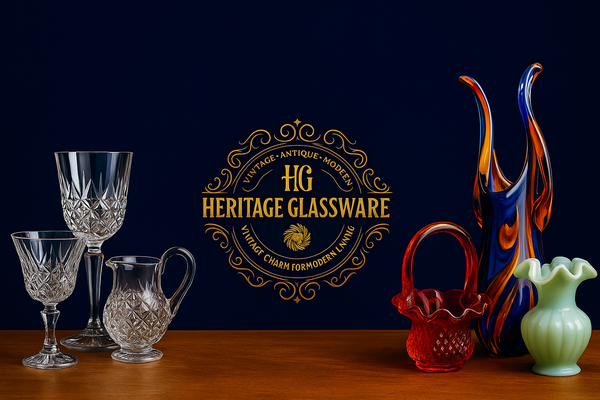 A welcome banner for Heritage Glassware