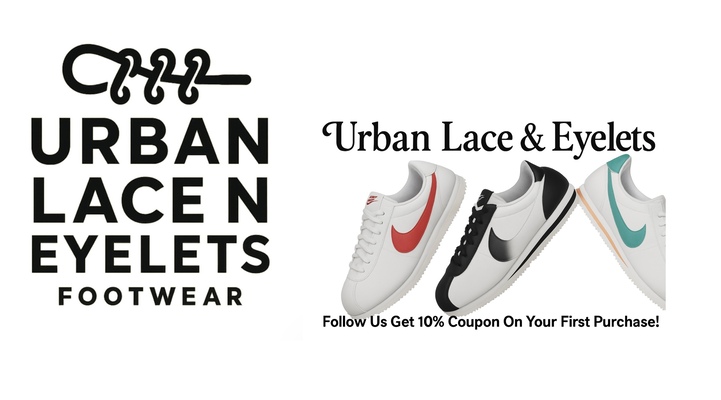 A welcome banner for Urban Lace N Eyelets  booth