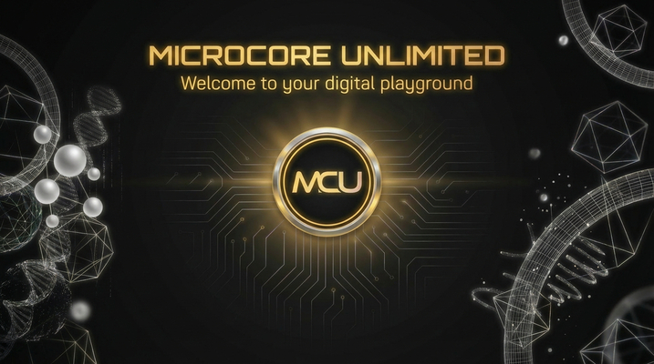 A welcome banner for microcore unlimited - your digital playground
