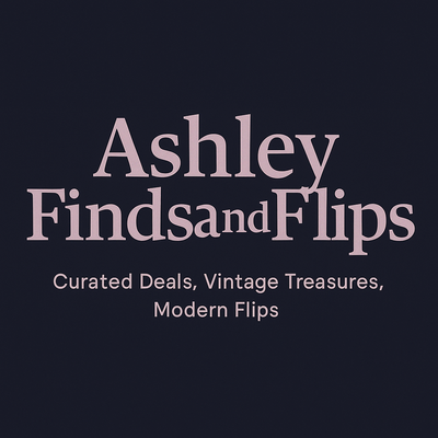 A welcome banner for AshleyFindsAndFlips