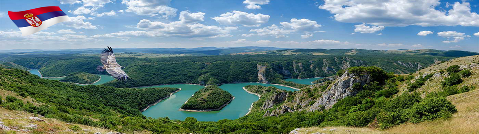 A welcome banner for Serbian Store