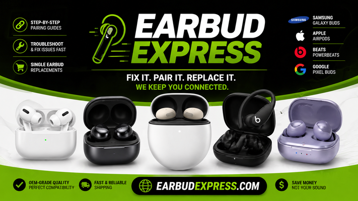 A welcome banner for Earbud Express