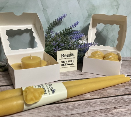 A welcome banner for Bees Handmade Candles