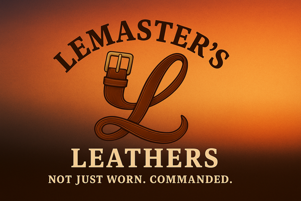 A welcome banner for Lemastersleathers's booth