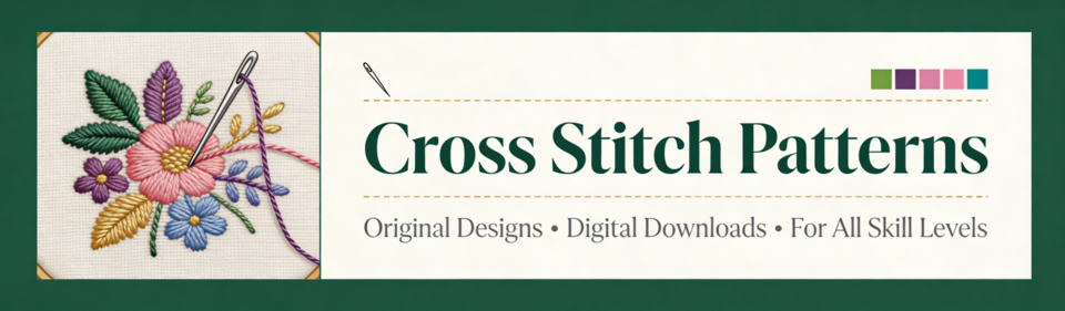A welcome banner for Cross Stitch Patterns