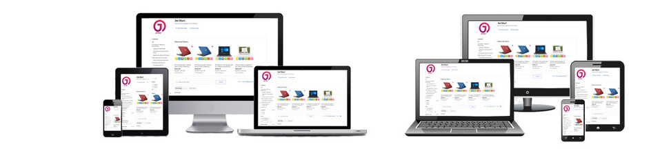 A welcome banner for Jet-Mart