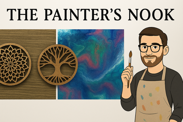 A welcome banner for The Painter's Nook