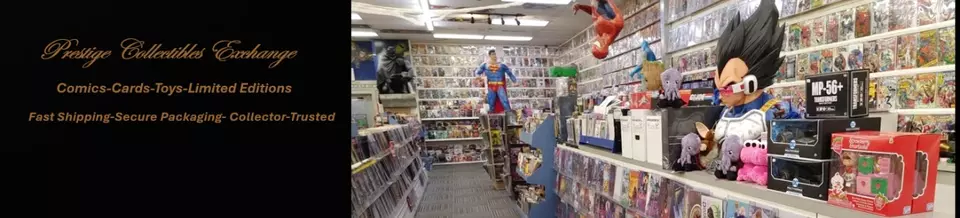 A welcome banner for PrestigeCollect1's Booth