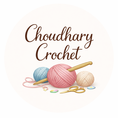 A welcome banner for Choudhary crochet handmade with love❤️