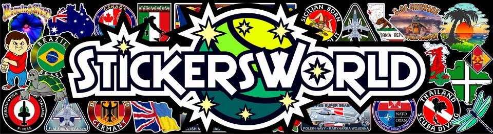 A welcome banner for StickersWorld