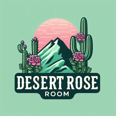 A welcome banner for The Desert Rose Room