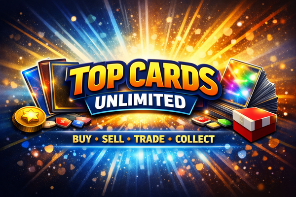 A welcome banner for Top Cards Unlimited
