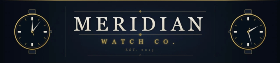 A welcome banner for Meridian_Watch_Co
