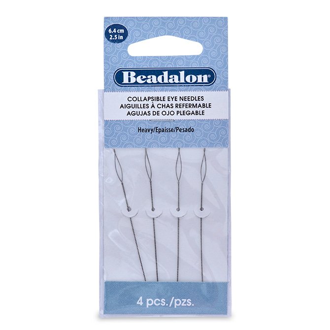 Beadalon Collapsible Eye Needle 2.5-Inch Heavy 4-Pack Beading Needles